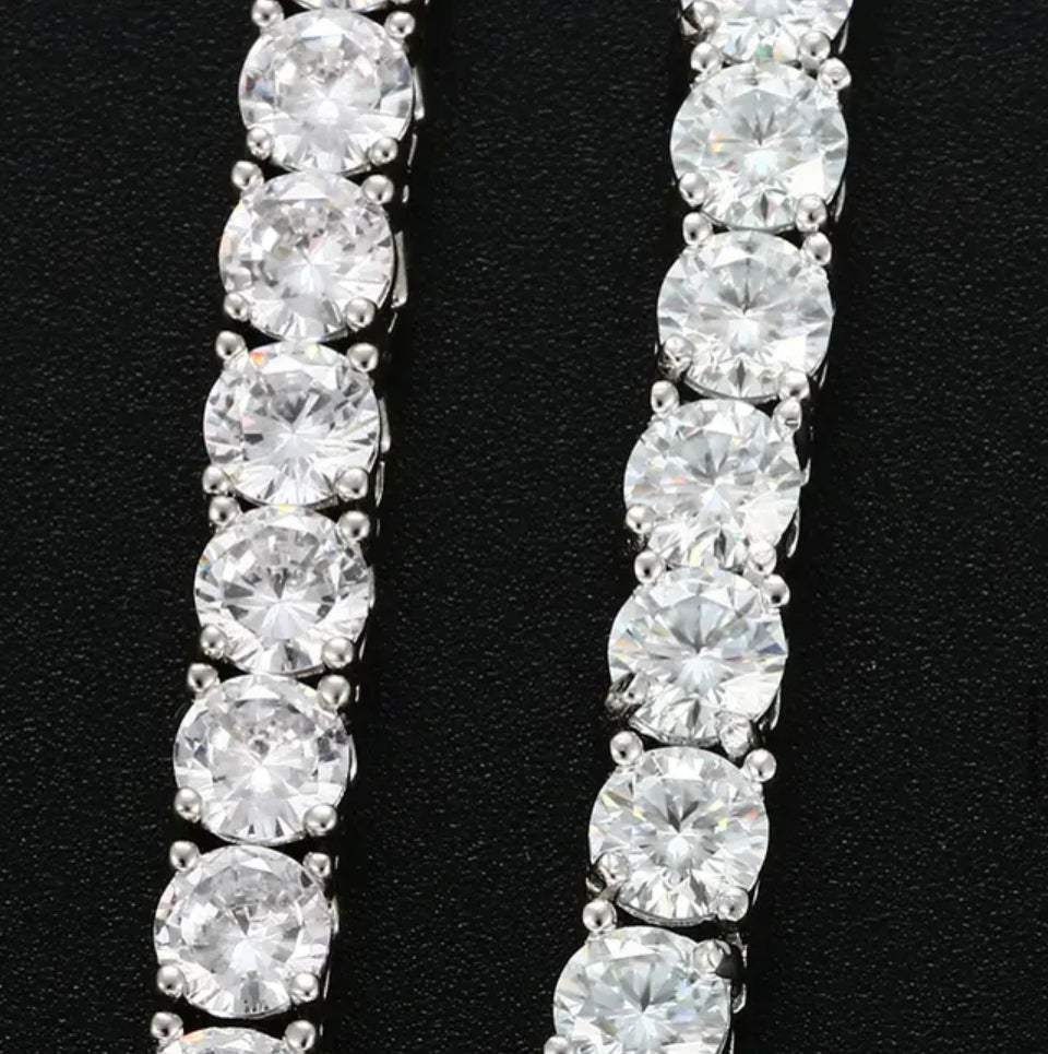 925. Sterling Silver Tennis Chain/Bracelets Moissanite